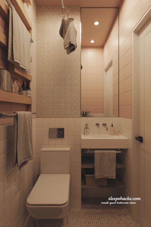 Play with Texture in a Small Guest Bathroom