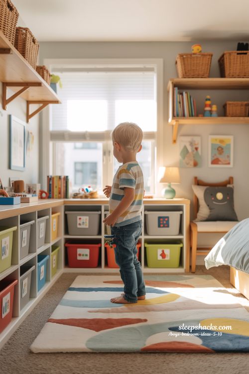 Playful Organized Storage Boys Bedroom Ideas 5 to 10 Easy Clean-Up