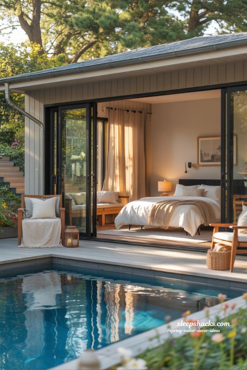Pool House Guest House Combo Backyard Retreat Design