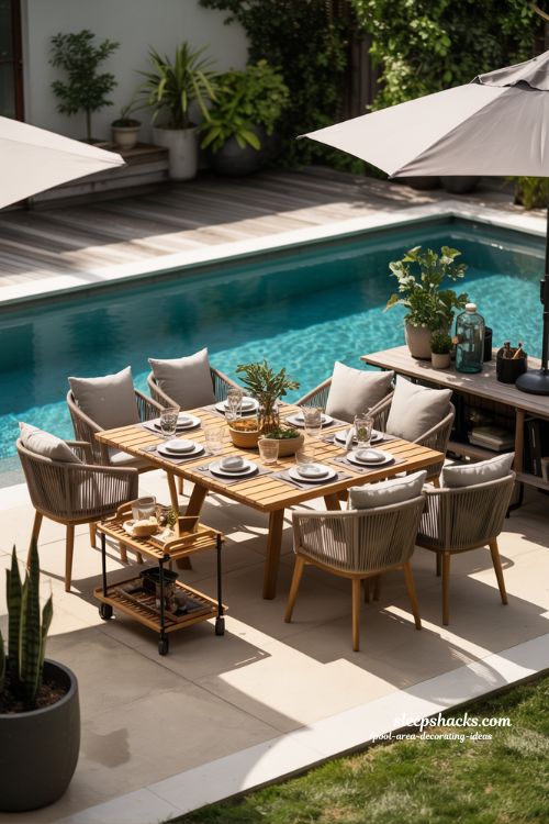 Poolside Dining Oasis Ideas for Stylish and Functional Backyard Spaces