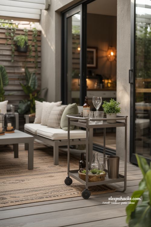 Portable Bar Cart Small Patio Entertaining Ideas