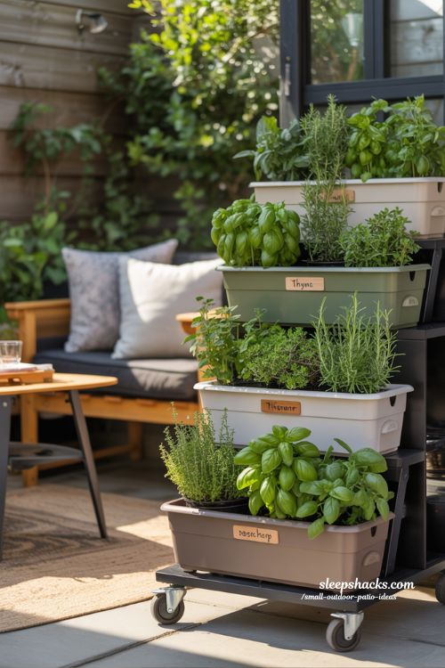 Portable Herb Garden Small Patio Functional Greenery