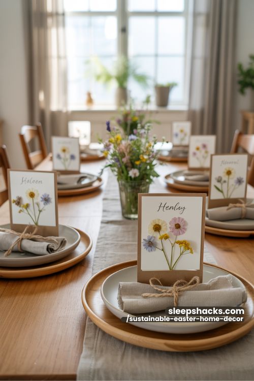 Pressed Flower Easter Place Settings for a Sustainable Spring Table