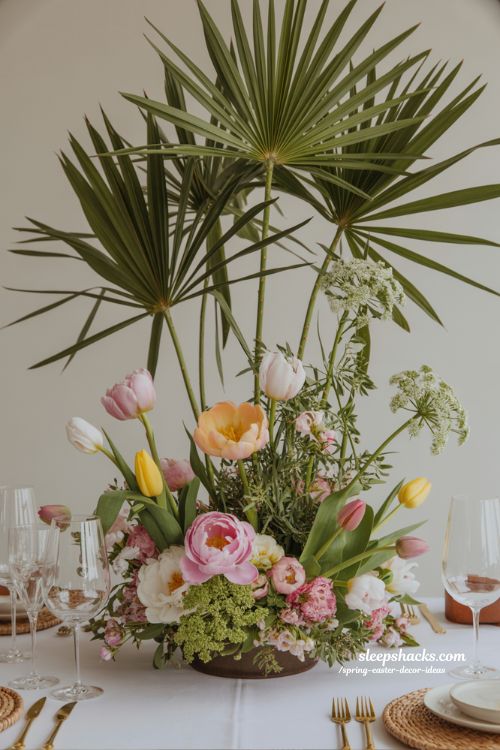 Pretty Palms Centerpiece Ideas for Elegant Spring Tablescapes