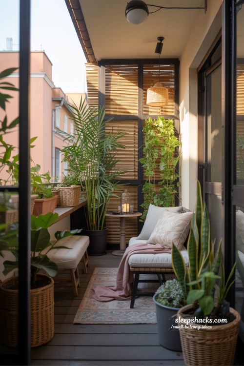 Privacy Screens Cozy Outdoor Balcony