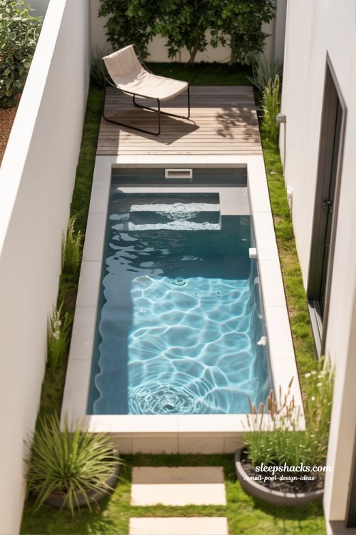 Rectangular Minimalist Small Pool Ideas Sleek Backyard Design