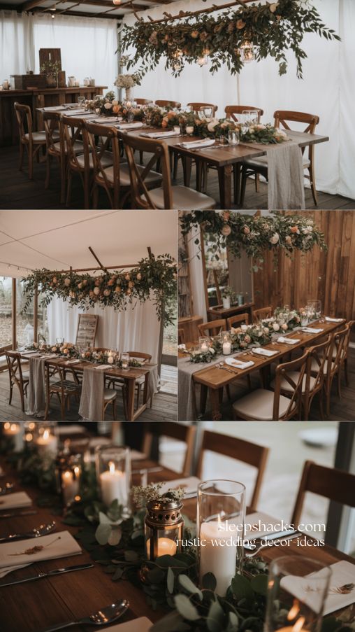 Romantic Indoor Rustic Wedding Reception Ideas