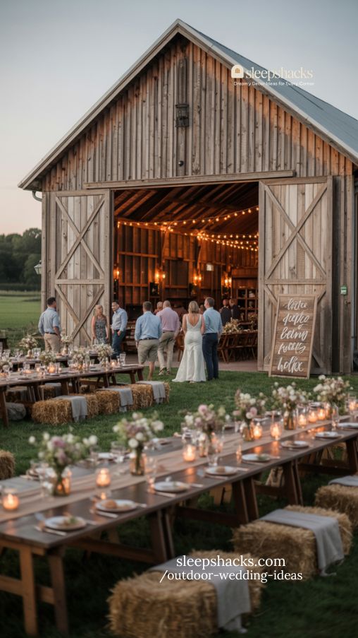 Rustic Barn Wedding Reception with Warm Country Charm