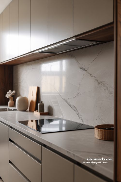 Seamless Elegance Slab Backsplash Ideas