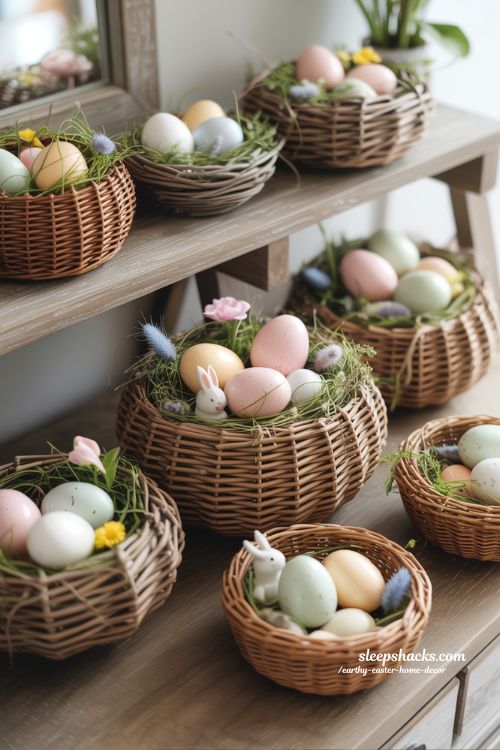 Self-Designed Easter Nests Layered Earthy Spring Decor