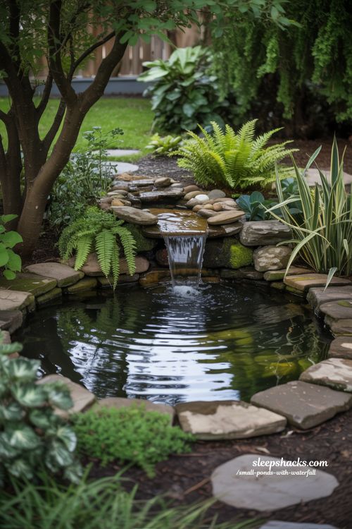 Shady Retreat Small Ponds With Waterfall Ideas Cool Backyard Oasis