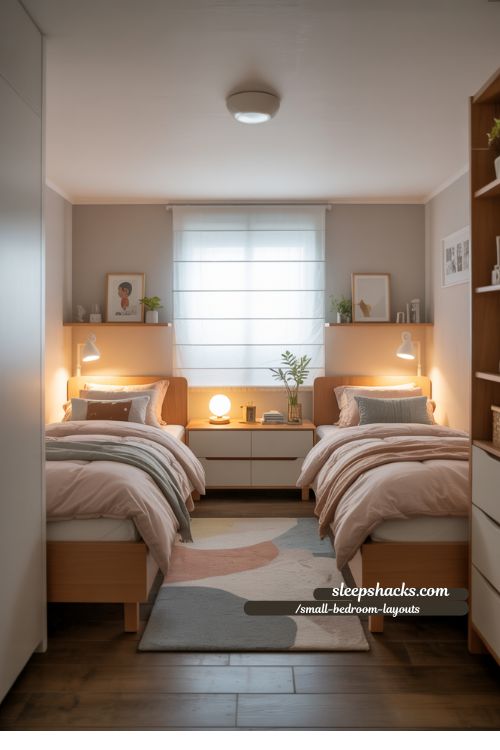 Shared Small Bedroom Layout Ideas With Twin Beds