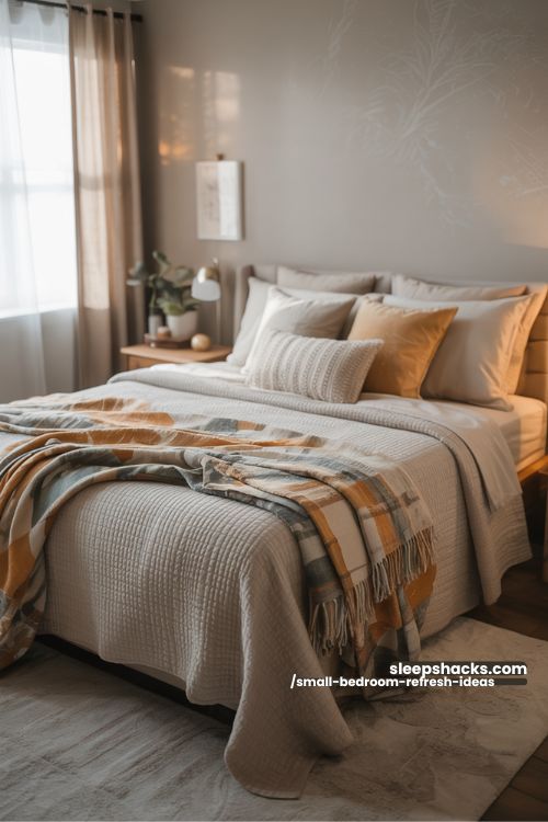 Small Bedroom Bedding Refresh Cozy Vibrant Update