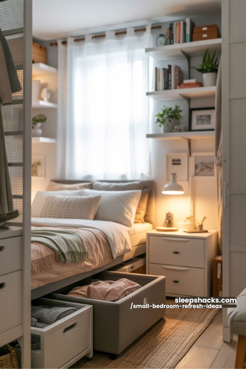 Small Bedroom Clever Storage Solutions Organized Cozy Refresh