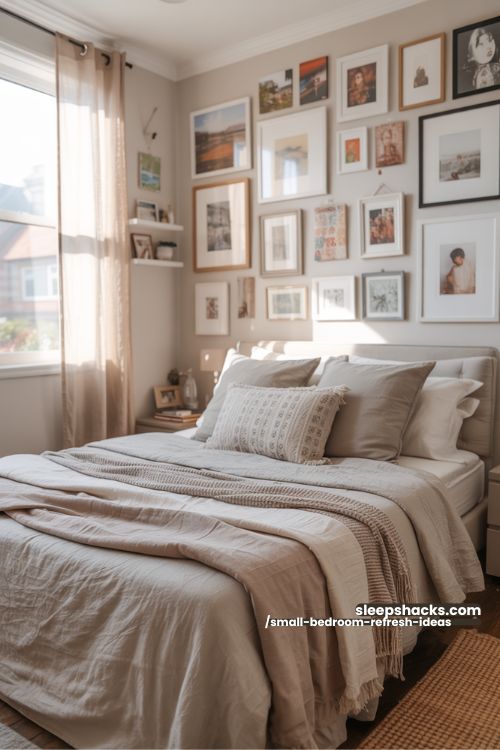 Small Bedroom Gallery Wall Personal Cozy Refresh