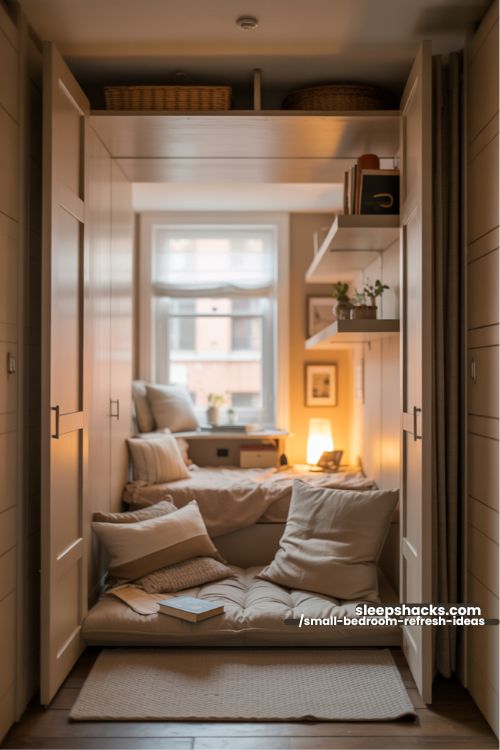 Small Bedroom Repurposed Closet Nook Cozy Reading Corner