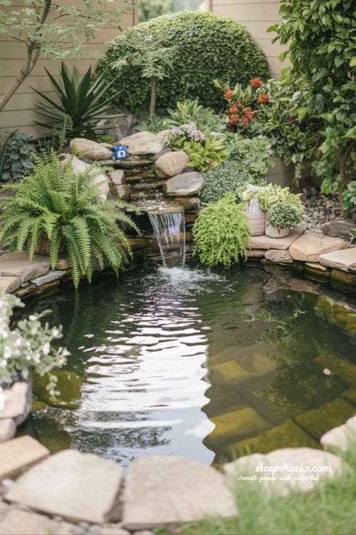 Small Ponds With Waterfall Ideas Peaceful Backyard Design