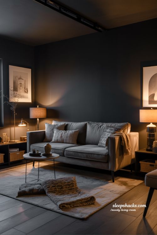 Small Space Mocha Compact Moody Living Room