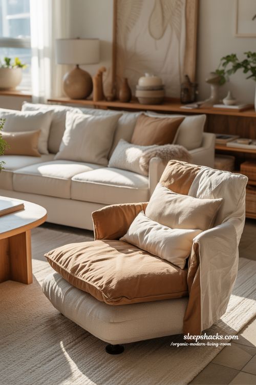 Soft and Inviting Seating Organic Modern Living Room