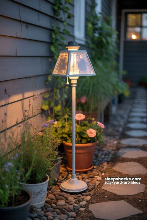 Solar-Powered Floor Lamp Makeover for Garden