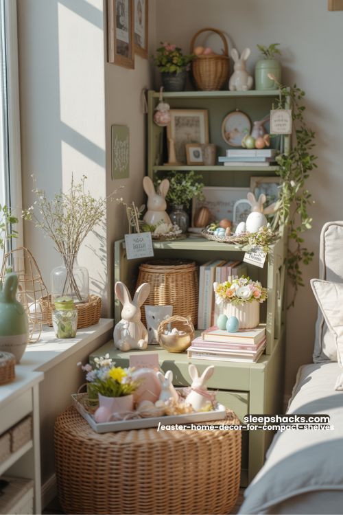 easter-home-decor-for-compact-shelves