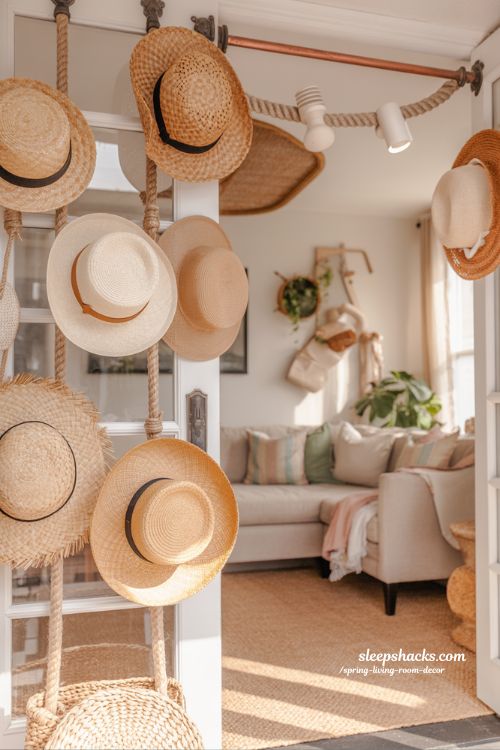 Spring Seasonal Hat Display for Cozy Corners and Entryways