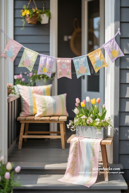 Spring-Themed Easter Banner For Small Front Porch Decor