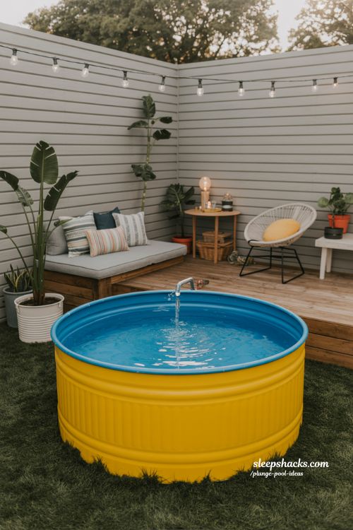 Stock Tank Plunge Pool Ideas for Cozy Small Backyards