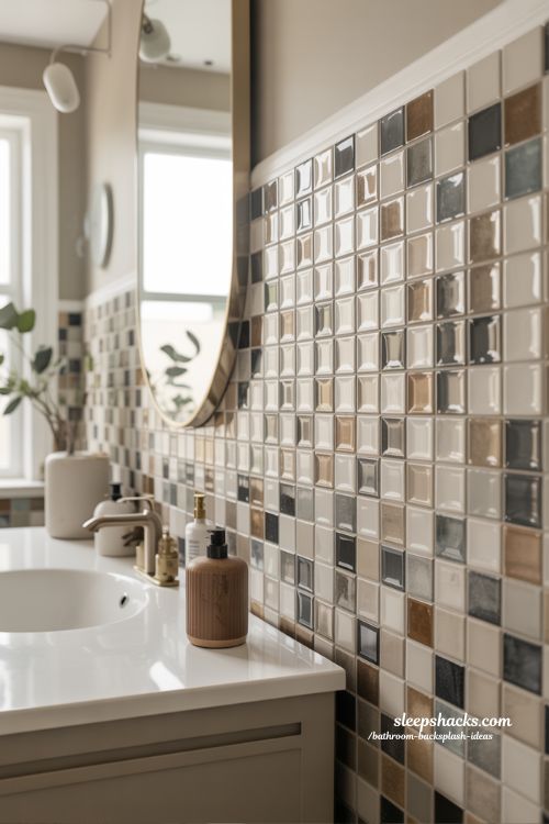 Stylish Bathroom Backsplash Ideas with Texture and Color