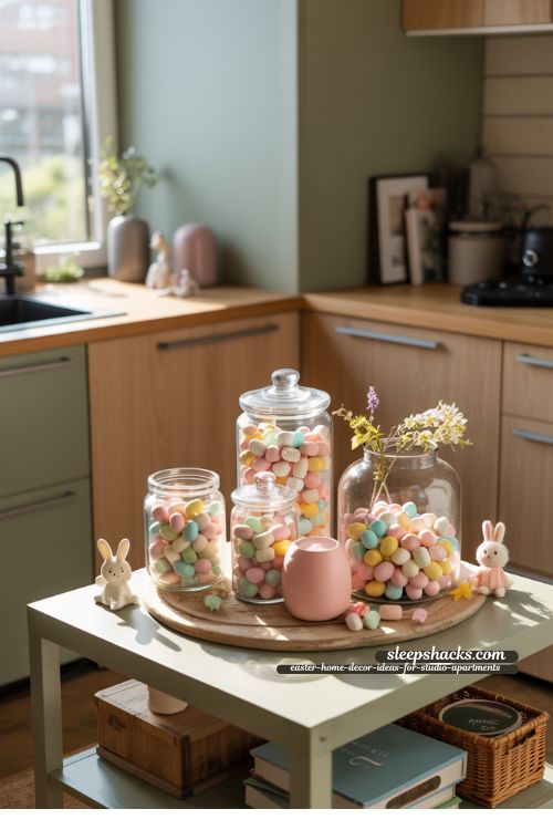 Sweet Easter Treat Display for Studio Apartments