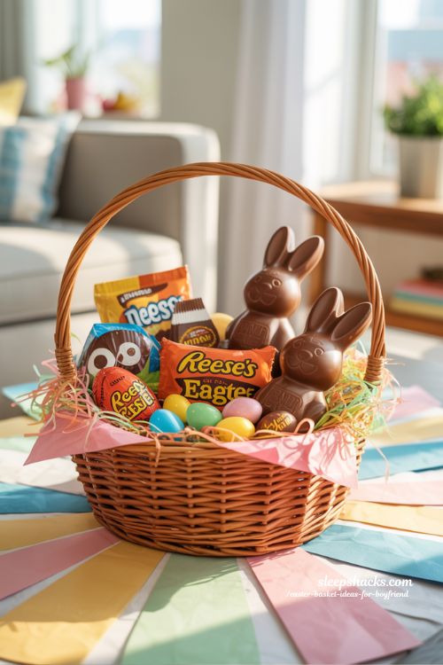 Sweet Treats Only Easter Basket Fun Indulgent Gift for Him