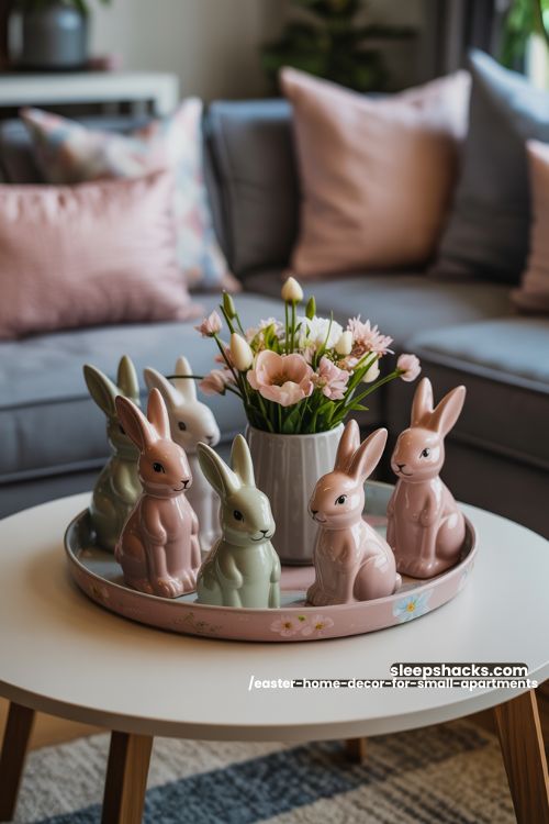 Tabletop Bunny Centerpiece Easter Decor For Small Apartments