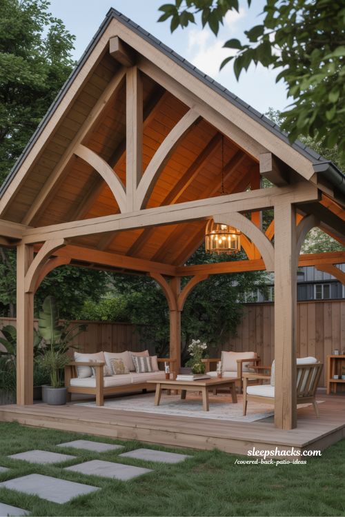 Timber Frame Charm for Cozy and Rustic Covered Patios