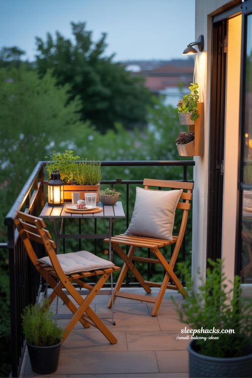 Tiny Balcony Dining Setup