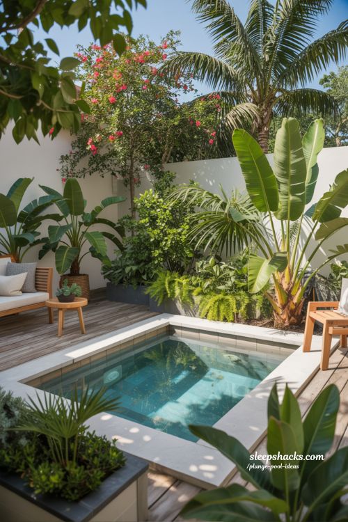Tropical Plunge Pool Ideas for Small Backyard Oasis