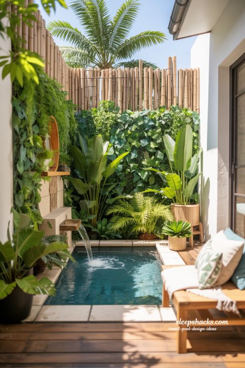 Tropical Small Pool Ideas Backyard Oasis with Lush Greenery