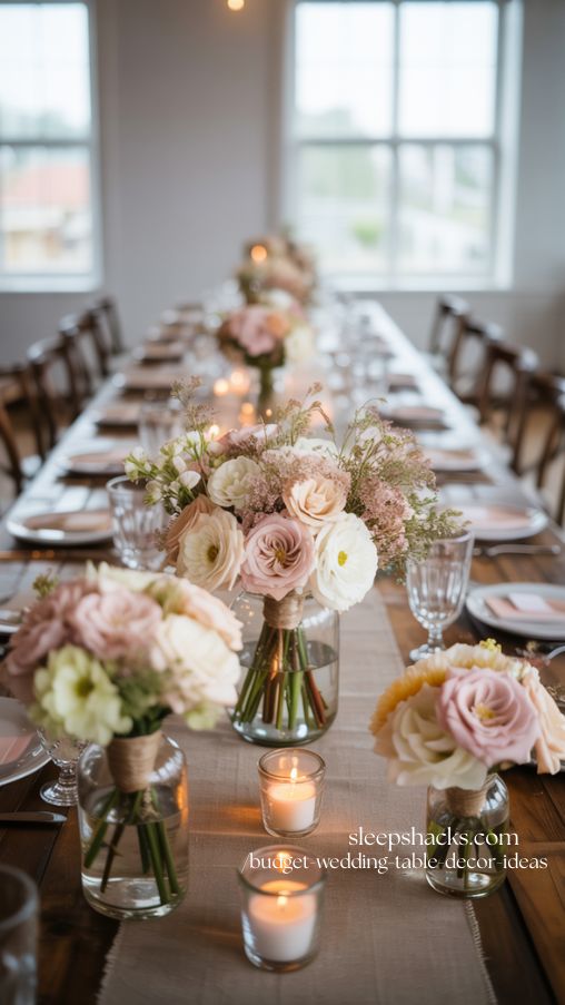 Upcycled Bridesmaid Bouquet Wedding Table Decor Ideas