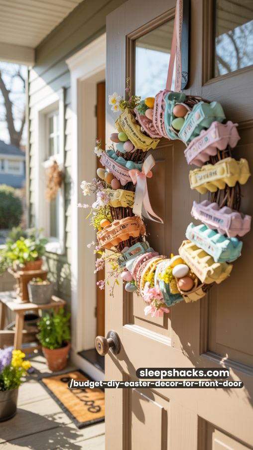 Upcycled Easter Wreath for Front Door Home Decor