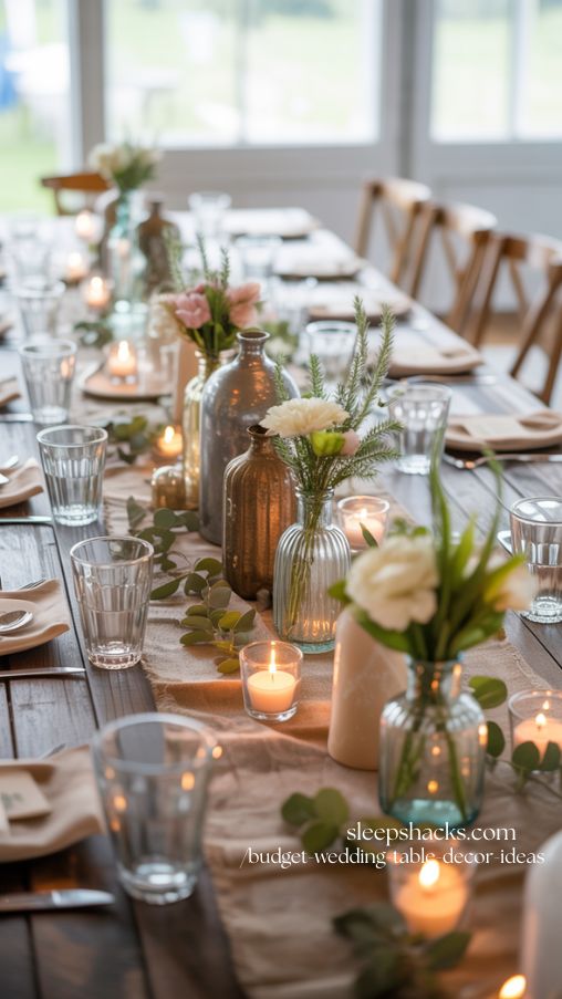 Upcycled Home Décor Wedding Table Centerpieces on a Budget