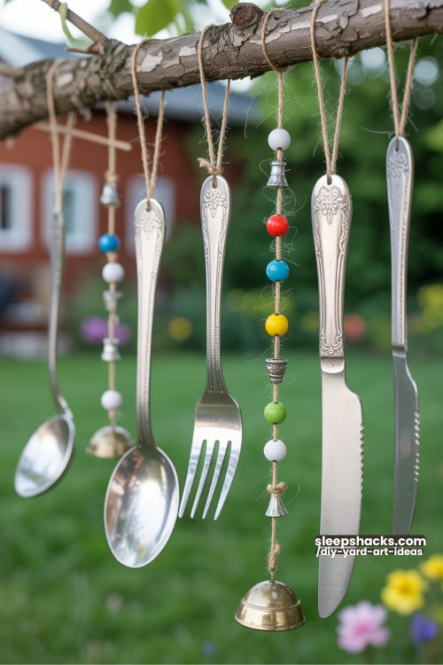 Upcycled Silverware Wind Chimes for Backyard