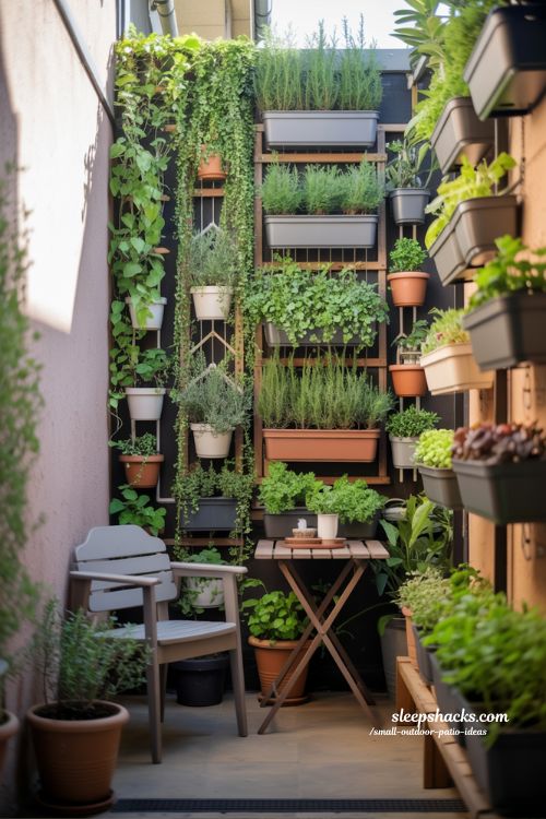 Vertical Garden Paradise Small Outdoor Patio Green Wall Ideas