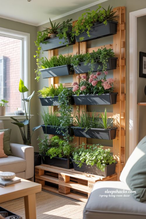 Vertical Garden for Small Living Spaces with Layered Greenery