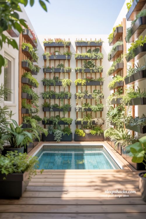 Vertical Gardening Small Pool Ideas Lush Compact Backyard