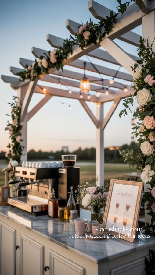 Vintage Bicycle Coffee Cart for Outdoor Wedding