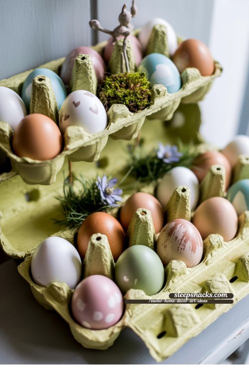 Vintage Egg Carton Easter Display
