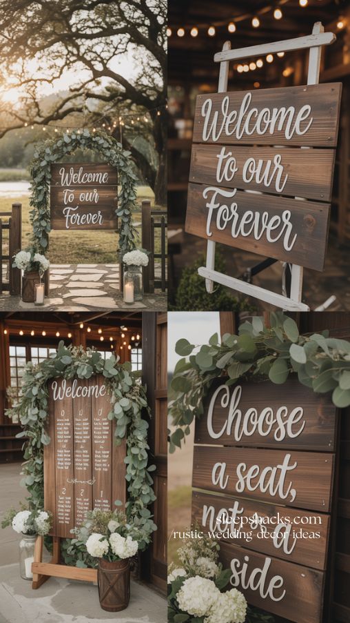 Vintage Wooden Signs for Rustic Weddings