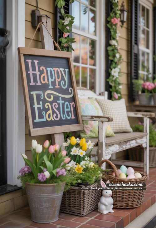 Welcome Sign with Personal Touch for Townhouse Front Porch