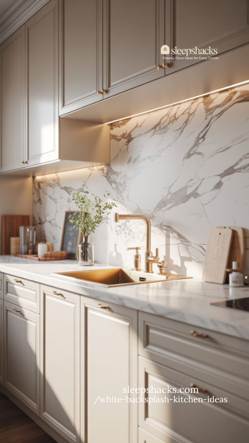 White Marble Backsplash Kitchen Ideas for Timeless Elegance