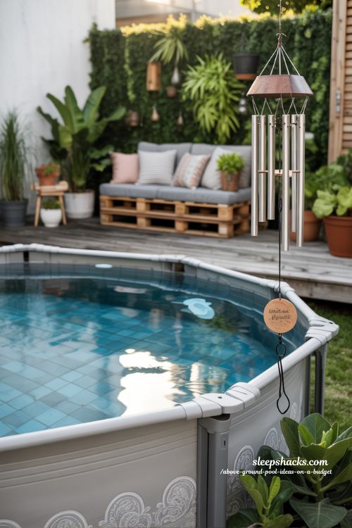 Wind Chimes Above Ground Pool Cozy Backyard Budget Accent