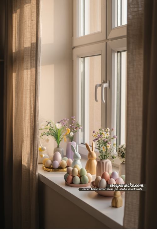 Window-Led Easter Vignettes for Studio Apartments